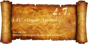 Lézinger Teodor névjegykártya